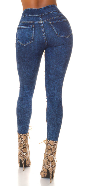 Trendy hoge taille push up jeans blauw